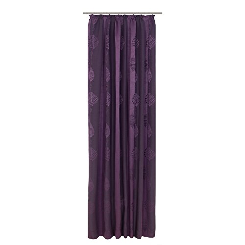 Wirth Ilse Curtain with Gathering Tape, Polyacrylic, Lilac, 175 x 135 cm