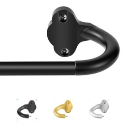 "TVWOO Wrap Around Curtain Rods,Black Curtain Rods 28 to 48 Inch,5/8 Inch Adjustable Blackout Curtain Rod Set,Room Darkening Single Window Rod,Metal Thicken Hidden Curved Drapery Rod 28-48"",Matte Black"