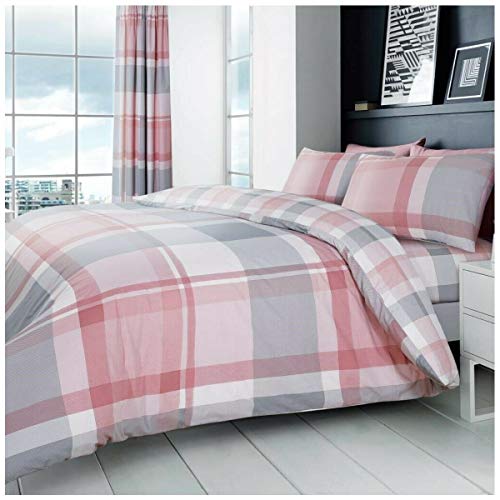 Gaveno Cavailia Easy Care Waverly Duvet Cover, Reversible Soft Quilt Bedding, Luxury Bedroom Accessory, Blush-Pink, Kingsize, Polycotton, King