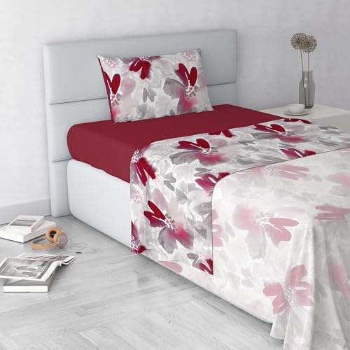 Italian Bed Linen Fashion Microfibre Duvet Cover Set, Made in Italy, Passion, Single