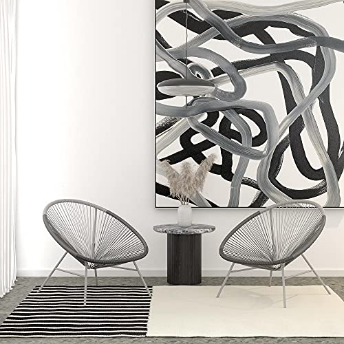 DHP Furniture Avo XL Dining Chair Black, White, Grey, 2Pk, 91x87x84cm (DxWxH)