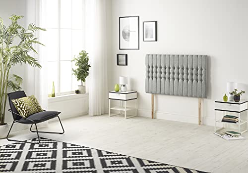 Somnior Beds Bed Centre Galaxy King 82cm Tweed Grey Headboard With Wooden Struts