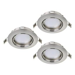 Eglo 3-piece recessed Spotlight Set Peneto, Steel Spots in matt Nickel