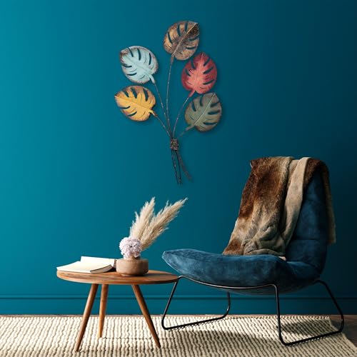 Hand-painted decorative metal wall accessory, 67 x 100 x 4 cm, 100% metal, unique colour variations, perfect for home decor and art lovers