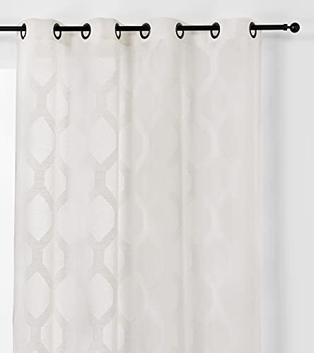 Linder Net Curtain, 85% polyester 15% linen, off- White, 140x250cm