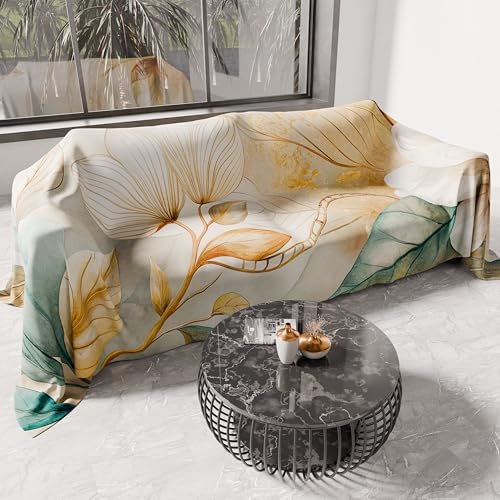 PETTI Artigiani Italiani - Spring-Summer Double Bedspread Lightweight Blanket for Double Bed and Half Bedspread, Floral 154 100% Made in Italy