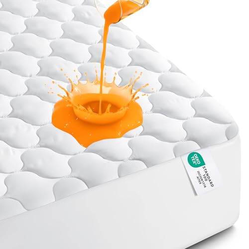 Waterproof Mattress Protector Full Bed, Quilted Mattress Topper - Waterproof Quilted Mattress Cover with Deep Pockets, Hotel Quality, Virgin Fiber Filling Oeko-Tex Certified by Utopia Bedding