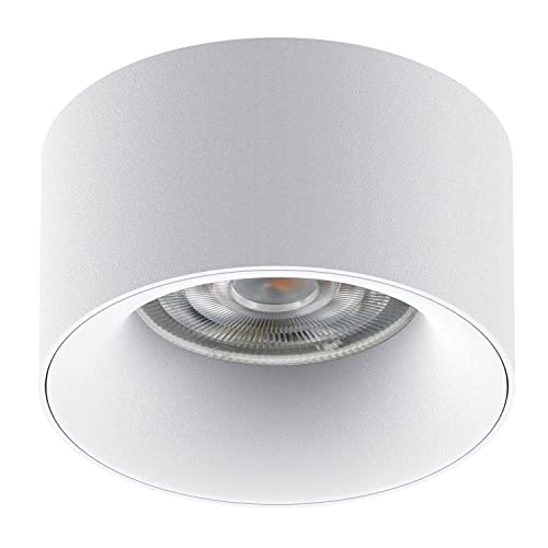 Maclean MCE457 Recessed Ceiling Light with GU5.3 MR16 Socket for LED and Halogen Bulbs up to 35 W 70 x 40 mm Round Aluminium (4 Pieces Without Bulbs, White) (White, 1 piece)