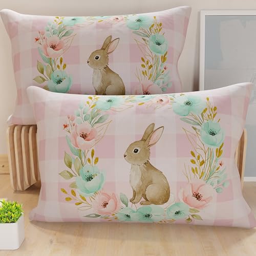 PETTI Artigiani Italiani - Set of 2 Easter Cushion Covers 50x80 cm in Microfibre, Easter Decorative Cushions for Bedroom, Sofa and Living Room, 2 Decorative Pillow Covers, 100% Made in Italy