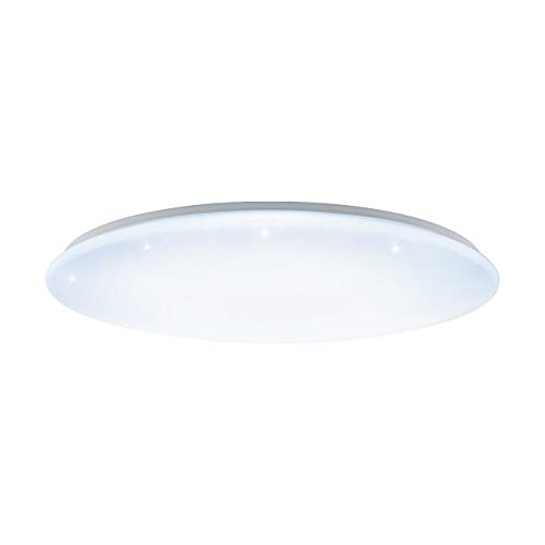 Eglo Led Ceiling Lamp Giron-S, 1 Bulb Ceiling Light with Starry Sky Effect, Material: Steel, Plastic, Colour: White, Ø: 100 Cm, Dimmable, White Tones Adjustable By Remote Control