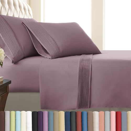 "Southshore Fine Living, Inc. Twin Bed Sheets 3-Piece Set - 21"" Extra Deep Pocket Sheets with 1 Pillowcase - Hotel Luxury Quality - Easy Care, Shrinkage Free Bedsheet - Microfiber Bedsheets - Lavender"