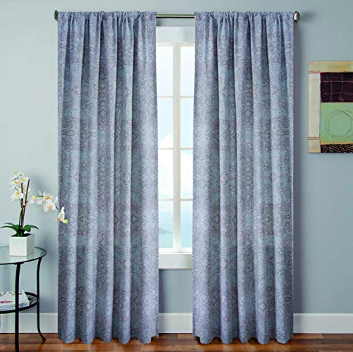 Duck River Textile Privacy Curtain, Machine Washable in Cold Water, use only Non-Chlorine Bleach, Tumble Dry Low and Warm Iron as Needed, Multi, 52x96 (2 Pieces)