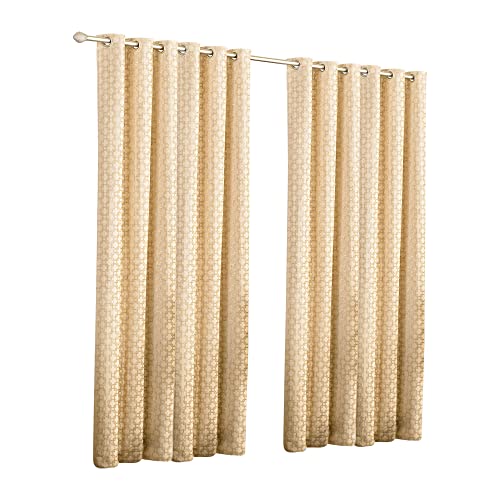 Paoletti Belmont Eyelet Curtain, Beige, 66 x 72-Inch/168 x 183 cm