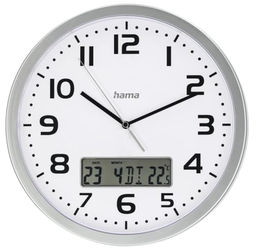 "Hama ""Moorea DCF Radio Wall Clock with Date and Temperature Display, Ø 30 cm, s"