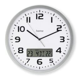 "Hama ""Moorea DCF Radio Wall Clock with Date and Temperature Display, Ø 30 cm, s"