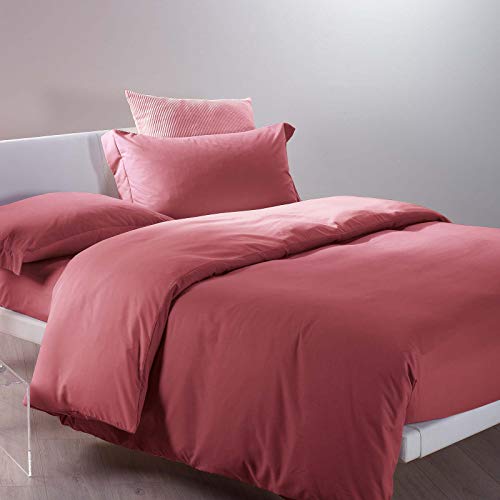 Caleffi - Duvet Cover Set Modern 100% Polyester Solid Color Single Coral