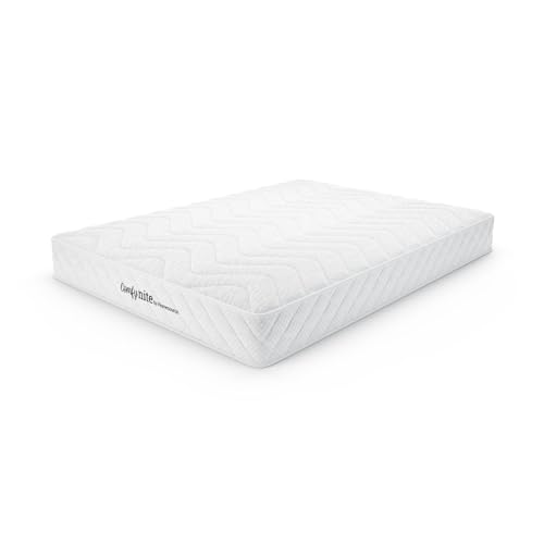 Home Source Bonnell Coil System Quilted Mattress, 4ft SmallDouble, Medium Firmness, 17.5cm Deep, White