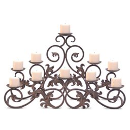 Pilgrim Home and Hearth 17504 Venice Fireplace Candelabra Candle Holder, Distressed Bronze