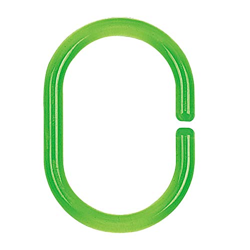 Spirella C-Minor Shower Curtain Rings 4.7 x 4 cm Pack of 12 Clear Green