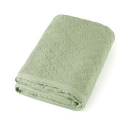 Pure Cotton 1-Piece Jacquard Combed Cotton Bath Towel 570 GSM – Oeko-TEX Certified – Washable at 40°C – Absorbent Bath Towel 90 x 180 cm – Meadow Green – Almond Green