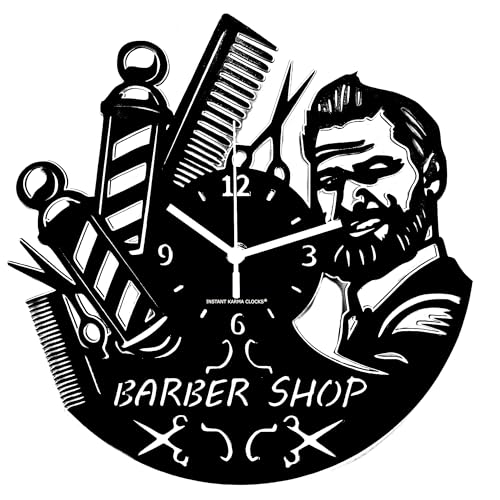 Instant Karma Clocks - Barber Shop Wall Clock - Tools Design β Silent No-Ticking - Perfect for Hairdresser Beard Salon Beauty β Unique Decoration