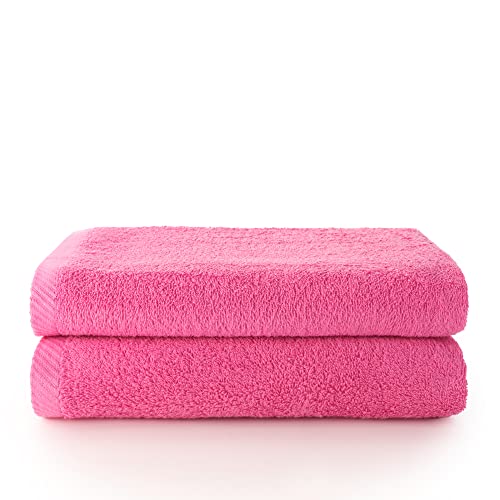 Top Towel Plus - Large Bath Towels - 2 Bath Towels - 100 x 150 cm - 100% Cotton - Strawberry