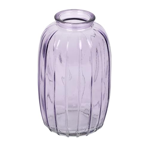 Talking Tables Lilac Glass Bud Vase for Flowers, Stylish Single stem Elegant Wedding Table Centrepiece Decorations Window sill Decor, Garden Parties, Summer Dining, Mantle Styling, and Gifting 12cm