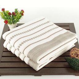 Well Home Hand Towel Set (2 Piece) Ecru and Grey