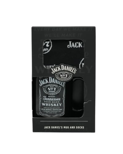 Jack Daniel's Mug & Socks Gift Set, Gifts for Him - Officially Licensed, Whisky Lovers, Dad, Boyfriend, Men, Women, Birthday Presents, Christmas