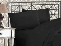 Elegant Comfort 1500 Thread Count Wrinkle & Fade Resistant Egyptian Quality Ultra Soft Luxurious 2-Piece Pillowcases, Standard Size, Black