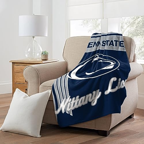 "Penn State Nittany Lions 46"" x 60"" NCAA Officially Licensed Throw Blanket ??? Super Soft Lightweight Fleece Blanket for Game Day, Dorms, Couch, Travel & Tailgating Comfort"