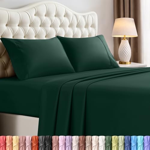 Utopia Bedding King Bed Sheets Set - 4 Piece Bedding - Brushed Microfiber - Shrinkage and Fade Resistant - Easy Care (King, Emerald)