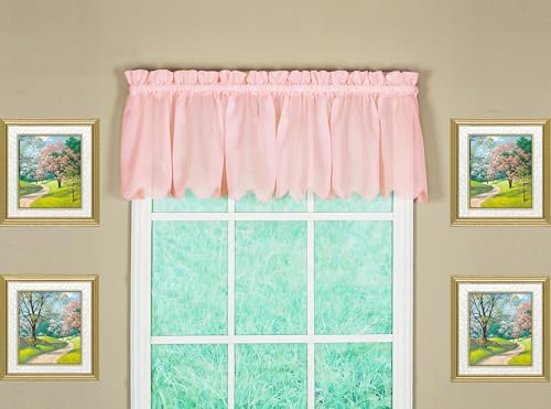"Today's Curtain Emelia Original Voile Valance 14"", Rose, 60"" W x 14"" L"