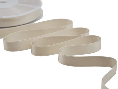 Furlanis - Double Satin Ribbon, Decoration, Gift, Christmas Packing, Wedding, Party, Made in Italy - Beige, 16 mm x 25 m