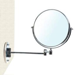 HIMRY Wall Cosmetic Mirror 8 Inch 7x Magnification, Double Sided Shaving Mirror Make Up Mirror, Foldable Wall Mounting Mirror, Swivel Bathroom Wall Mount Mirror, Chrome finish, KXD3107-7x, Silver
