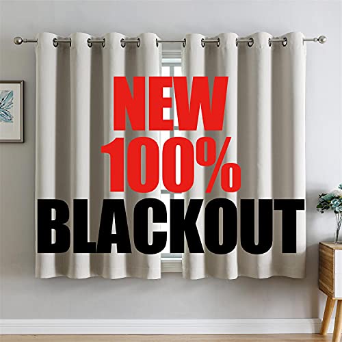 G2000 100% Blackout Curtains for Bedroom Living Room 63 Inch Length Beige Room Darkening Window Grommet Thermal Lined Insulated Light Blocking Noise Reducing 2 Panels Set