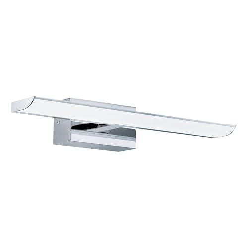 Eglo LED Wall Light Tabiano, Mirror Light, LED Wall Lamp Made of Metal in Chrome and White Plastic, Bathroom Lamp, Neutral White LED Bathroom Light, Length 40.5 cm