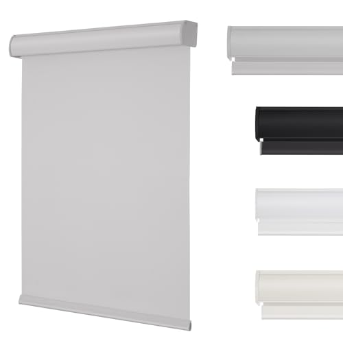 "Changshade Cordless Blackout Roller Shades with Valance, Room Darkening Roll-up Shade Easy Install, Fabric Windows Blinds for Home, Bedroom and Office, 27"" W x 72"" H, Grey ROL27GY72D"