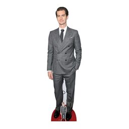 Star Cutouts CS957 Andrew Garfield Grey Suit Cutout with Mini - Free Standing, Quick Set Up, Movie parties and fan gifts