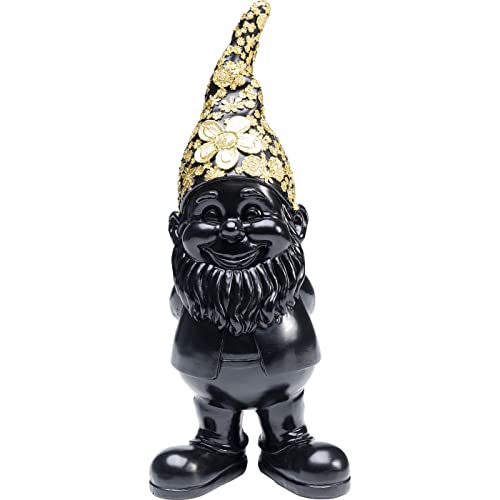 Kare Design Deco Figurine Gnome Standing, Black, Gold, Elegant, Deco Statue, Gift Idea, Decorative Home Accessories, Room Decor, Home Decor for Bedroom, Living Room, 30x10x12 cm (H/W/D)