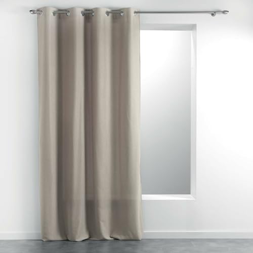 Douceur d'Intérieur Plain Meliane Linen Eyelet Curtain 140 x 280 cm