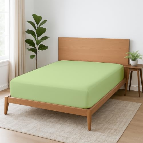 1 Piece King Fitted Sheet, Soft Brushed Microfiber, Sage