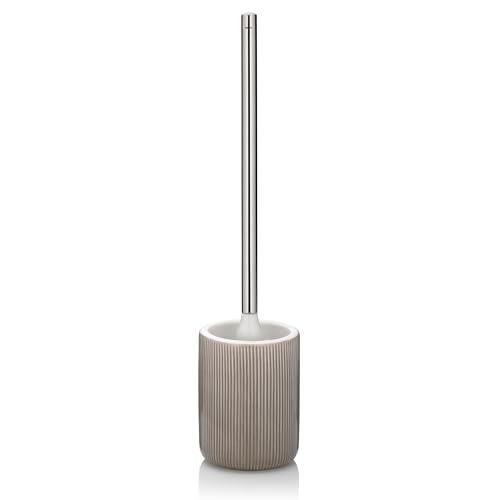 kela Ava 24423 Toilet Brush Set Diameter 10 cm Ceramic Stone Grey Stainless Steel Handle