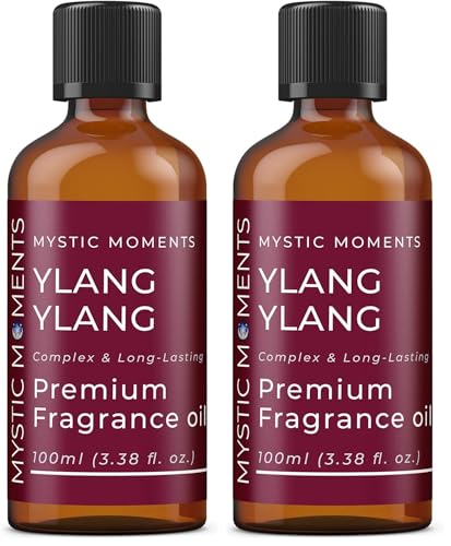 Mystic Moments - Ylang Ylang Fragrance Oil - 100ml - Perfect for Soaps, Candles, Bath Bombs, Oil Burners, Diffusers and Skin & Hair Care Items (Pack of 2)
