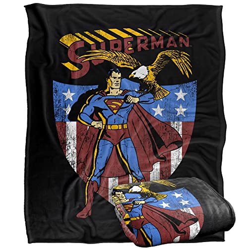SUPERMAN All American Officially Licensed Silky Touch Super Soft Throw Blanket 152 x 127 cm