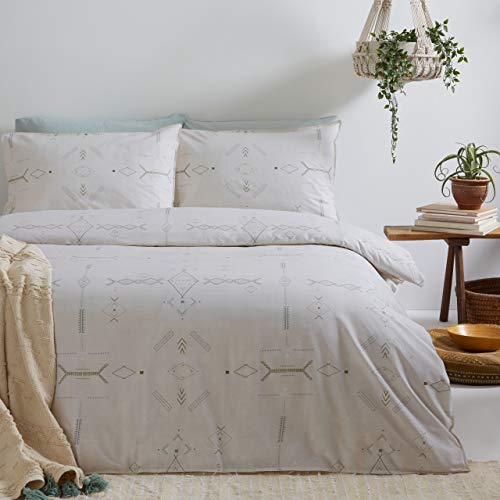 Yard The Linen Mini Inka Single Duvet Cover Set, Cotton, Natural