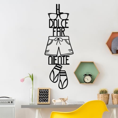 Hanah Home Stylish Black Decorative Metal Wall Accessory, 30 x 85 cm, 100% Metal, 1.5 mm Thickness, Lightweight (0.487 kg), Perfect for Modern Decor