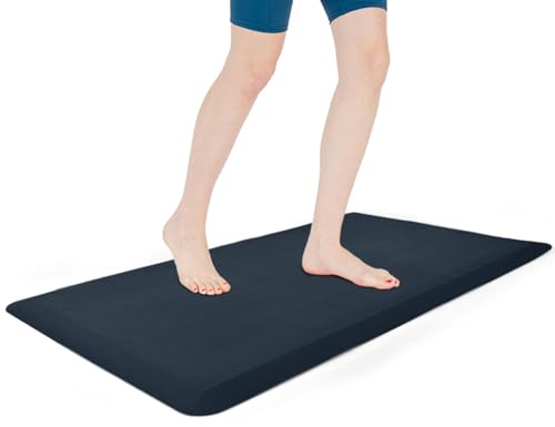 "Art3d Anti Fatigue Mat - 1/2 Inch Cushioned Kitchen Mats - Non Slip Foam Comfort Cushion for Standing Desk, Office or Garage Floor (17.3""x28"", Majolica Blue)"