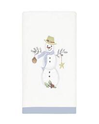 Avanti Linens Coastal Snowman Collection, Cotton, White, Hand Towel