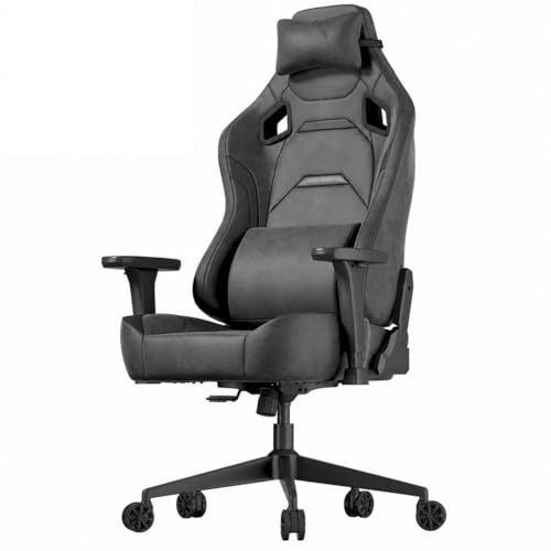 JUMMICO Suede Gaming Chair, Ergonomic Office Chair with 3D Armrests, Desk Chair with Wider Backrest for Gaming, Working, Study, Load Capacity up to 200 kg, Gray